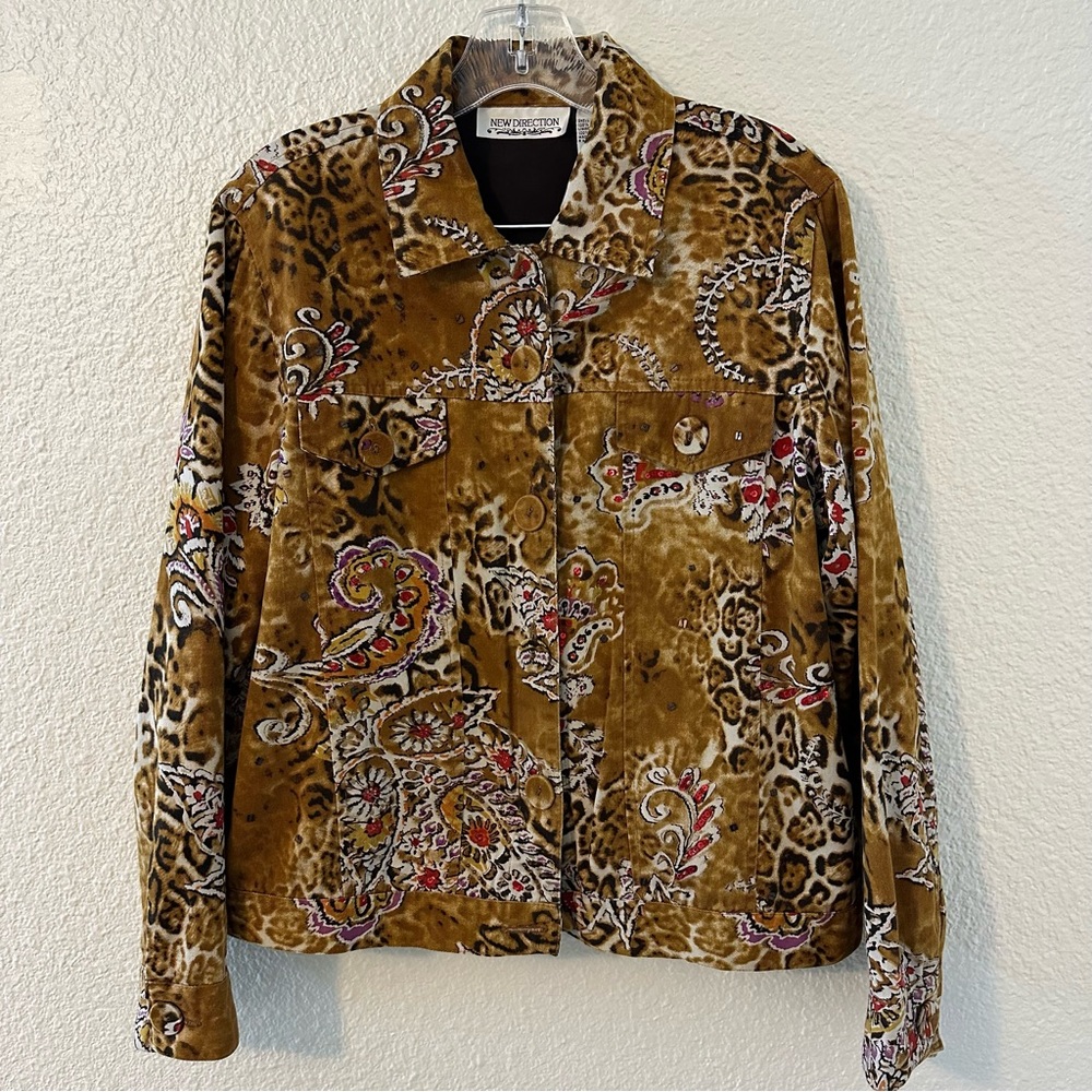 New Direction Leopard Cheetah Paisley Print Women’s Jacket